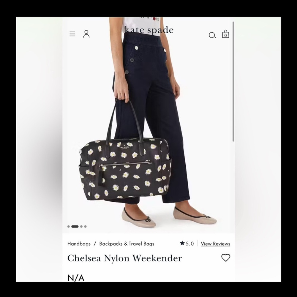 Kate Spade Chelsea Nylon Daisy & Bee Print Weekender Bag - Picture 5 of 6